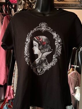 Disney Black Graphic Tee with White Logo